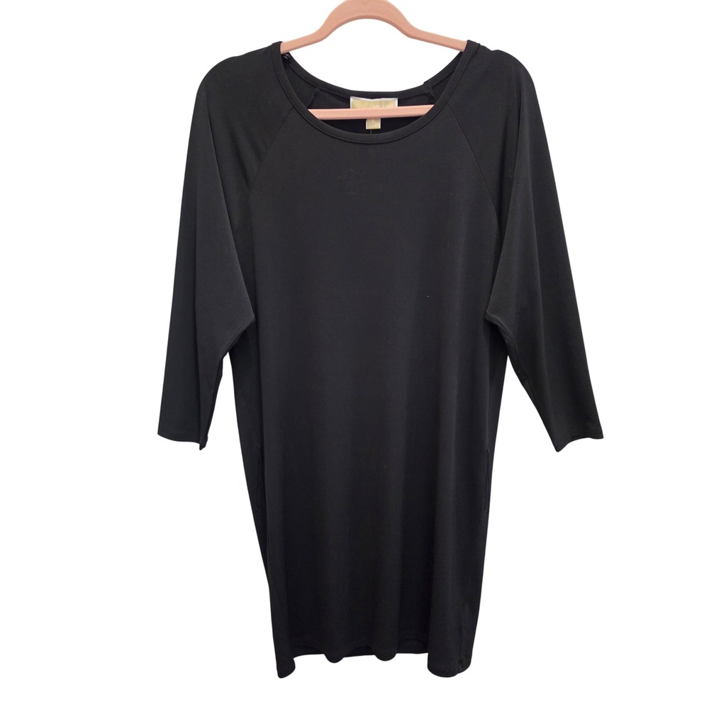 Michael Kors Black Sheath Dress Womens Small NWT 3/4 Sleeve Stretch Missing Belt